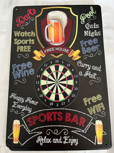 darts metal wall signs