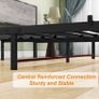 King Size Bed Frame with Wooden Storage Headboard, Metal Bed Frame King Size Bed Base/Mattress Foundation, Enhanced Support Noise Free, Black Image 6