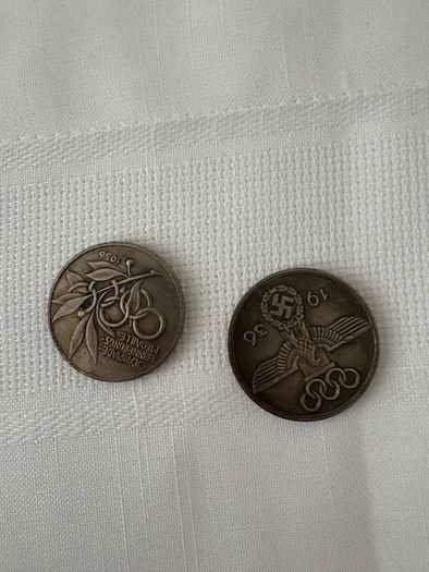 2 x hitler coins Olympics