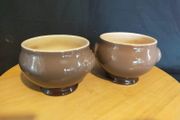 Pair of Le Creuset Brown Soup Bowls Sold as Set