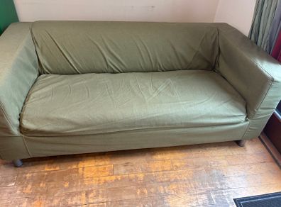 Sofa (can be dismantled)  2/3 seater 180cm width  x  95cm depth  - Green - removable washable cover