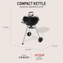 Compact Kettle Charcoal Barbecue (2026 version), 47 cm Cooking Surface, Tripod Stand with Wheels, Heat Resistant, Rustproof Design, Chrome Plated Three Layer Grate Image 2
