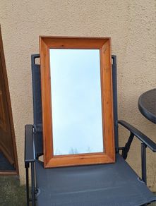 Old wooden rectangular mirror