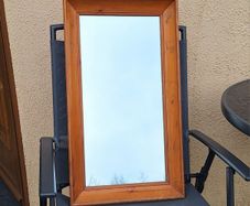 Old wooden rectangular mirror
