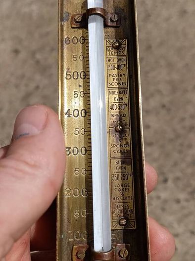 Zecol Art Deco Hanging Brass Oven Thermometer