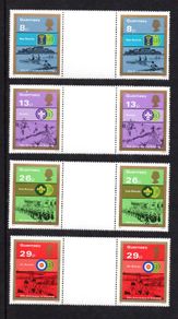 1982 Guernsey 75th Anniversary of Boy Scout Movement Commemorative Stamps Gutter Pairs Mint Never Hinged (MNH)