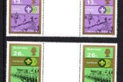 1982 Guernsey 75th Anniversary of Boy Scout Movement Commemorative Stamps Gutter Pairs Mint Never Hinged (MNH)