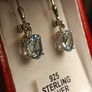 Blue Topaz Gemstone Drop Earrings (Bargain) Image 6