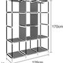 NEW SALE | Canvas Wardrobe Cupboard Clothes Storage Organiser With 2 Hanging Rail and 6 Shelves Image 3