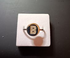 Sterling silver ring with genuine diamonds