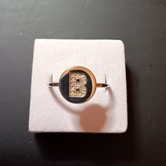 Sterling silver ring with genuine diamonds