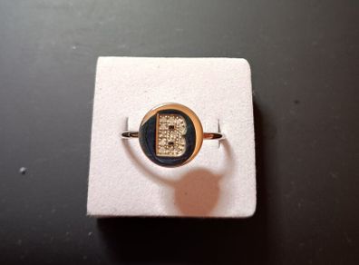 Sterling silver ring with genuine diamonds