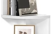 5-Tier Corner Shelf, Display Floating Shelf in Living Room, Study, Kitchen, Bedroom, for Plants, CDs, Decorations, Modern, Cloud White