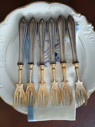 Antique French Silver Plated Knife and Fork