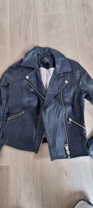 black leather jacket
