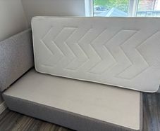Single Grey Upholstered Divan Bed Mattress - Want Gone ASAP