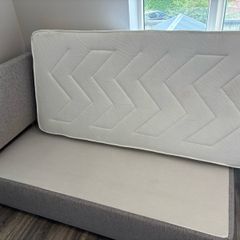 Single Grey Upholstered Divan Bed Mattress - Want Gone ASAP