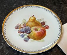Gold Rimmed Pear, Apple and Berry Vintage Plate
