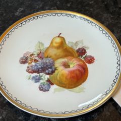 Gold Rimmed Pear, Apple and Berry Vintage Plate