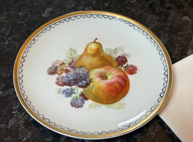 Gold Rimmed Pear, Apple and Berry Vintage Plate