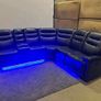 Halifax Corner Electric Leather Recliner Sofa - USB ports - LED lights Image 5