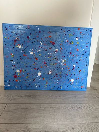 Large blue abstract painting