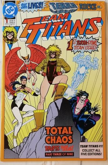 DC Comics - Total Chaos - Parts 1-9 Including All 5 #1 Team Titans Members, Deathstroke The Terminator and New Titans  Issues (1992)