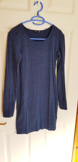 H&M Navy Long Sleeve Mini Dress - Size 8