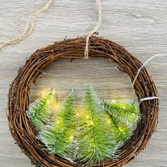 Battery Powered Woodland Tree Light Up Wreath