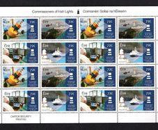 2016 Ireland Commissioner of Irish Lights Commemorative Stamps Sheetlet Plate 1A1A1A1A Mint Never Hinged (MNH)