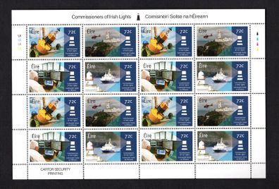 2016 Ireland Commissioner of Irish Lights Commemorative Stamps Sheetlet Plate 1A1A1A1A Mint Never Hinged (MNH)
