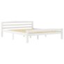 Bed Frame White Solid Pinewood 160x200 cm Image 3