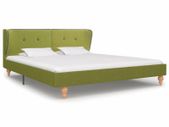 Bed Frame Green Fabric 150x200 cm