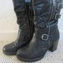 Black Biker Boots - New Look - Size 6 Image 3