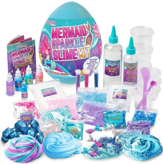 Egg Mermaid Sparkle Slime Making Kit for Girls, Measures 9.5 Inches High, 22 Pieces to Make DIY Shimmer Slime with Lots of Glitter Slime Add In's, Great Gifts for 9 Year Old Girls (FREE POSTAGE)