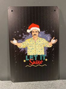 Pablo Escobar Christmas Tin Metal Sign