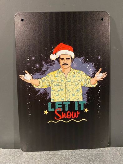 Pablo Escobar Christmas Tin Metal Sign
