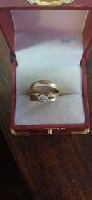 9ct wedding ring and diamond engagement ring