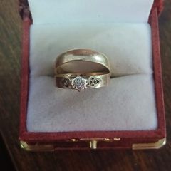 9ct wedding ring and diamond engagement ring