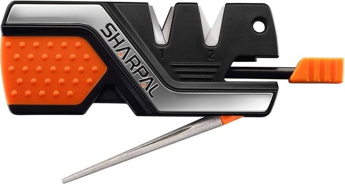 NEW SALE | 101N 6-In-1 Pocket Knife Sharpener and Survival Tool, with Fire Starter, Whistle and Diamond Sharpening Rod, Quickly Restore and Hone Straight and Serrated Blade