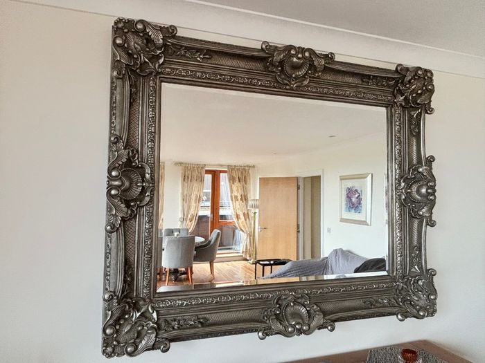 Oxford Mirror - Antique Silver