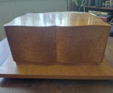 Antique French Art Deco wooden cigarette cigar box, 1920s