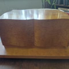 Antique French Art Deco wooden cigarette cigar box, 1920s