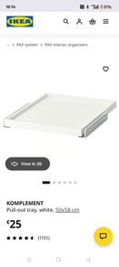 Ikea Komplement pull out tray 50x58cm