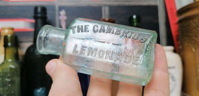 14 - Beautiful Antique Sea Glass Bottle Embossed The Cambridge Lemonade Chivers and Sons Ltd Histon