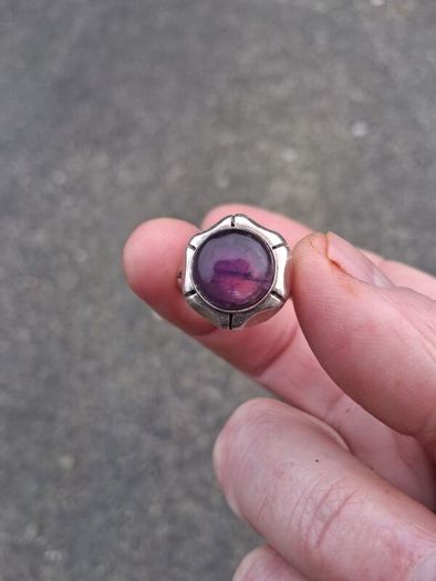 Vintage Amethyst Sterling Silver Ring(7.2g)