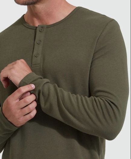 True Classic Waffkeknit Henley BNWT