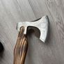 Viking Style Bearded Axe with Leather Sheath / Engraved Valknut Image 4