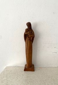 Vintage Mid-Century Modern Madonna & Child Statue