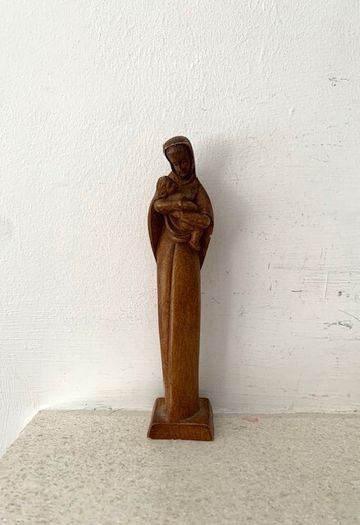 Vintage Mid-Century Modern Madonna & Child Statue